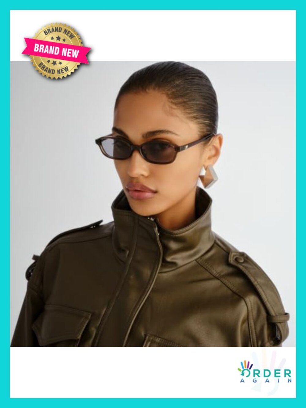 Oval Sunglasses Lightweight Polycarbonate Full-Frame Scratch Resistant Everyday - Picture 2 of 4